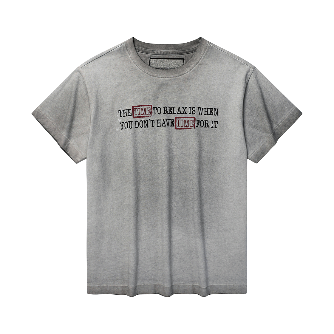 더바이닐하우스 페이디드 타임 티셔츠 그레이(Thevinylhouse Faded Time Tee Grey)