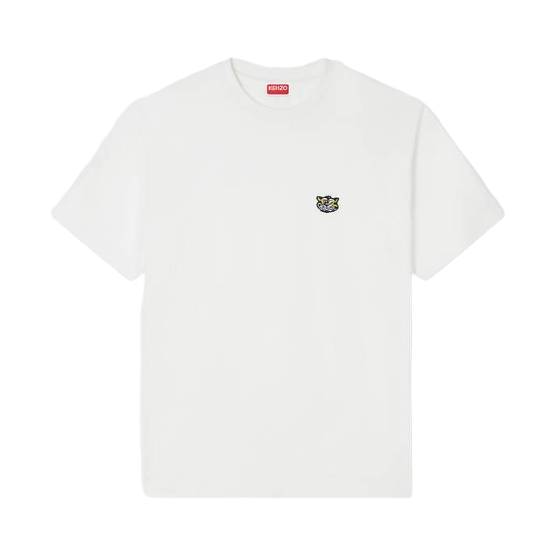 FG55TS2054SG-02 Kenzo Wild Tiger Cotton Embroidered T-Shirt Off White