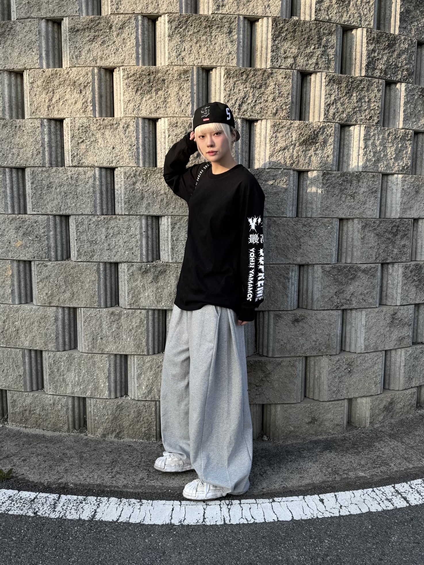 Supreme x Y's by Yohji Yamamoto L/S T-Shirt Black - 25FW 착용 스타일