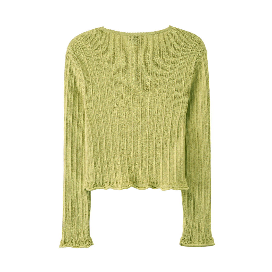 세터 우먼 시어 롱 슬리브 크롭 가디건 올리브 그린(SATUR W Sheer Long Sleeve Crop Cardigan Olive Green) - 2