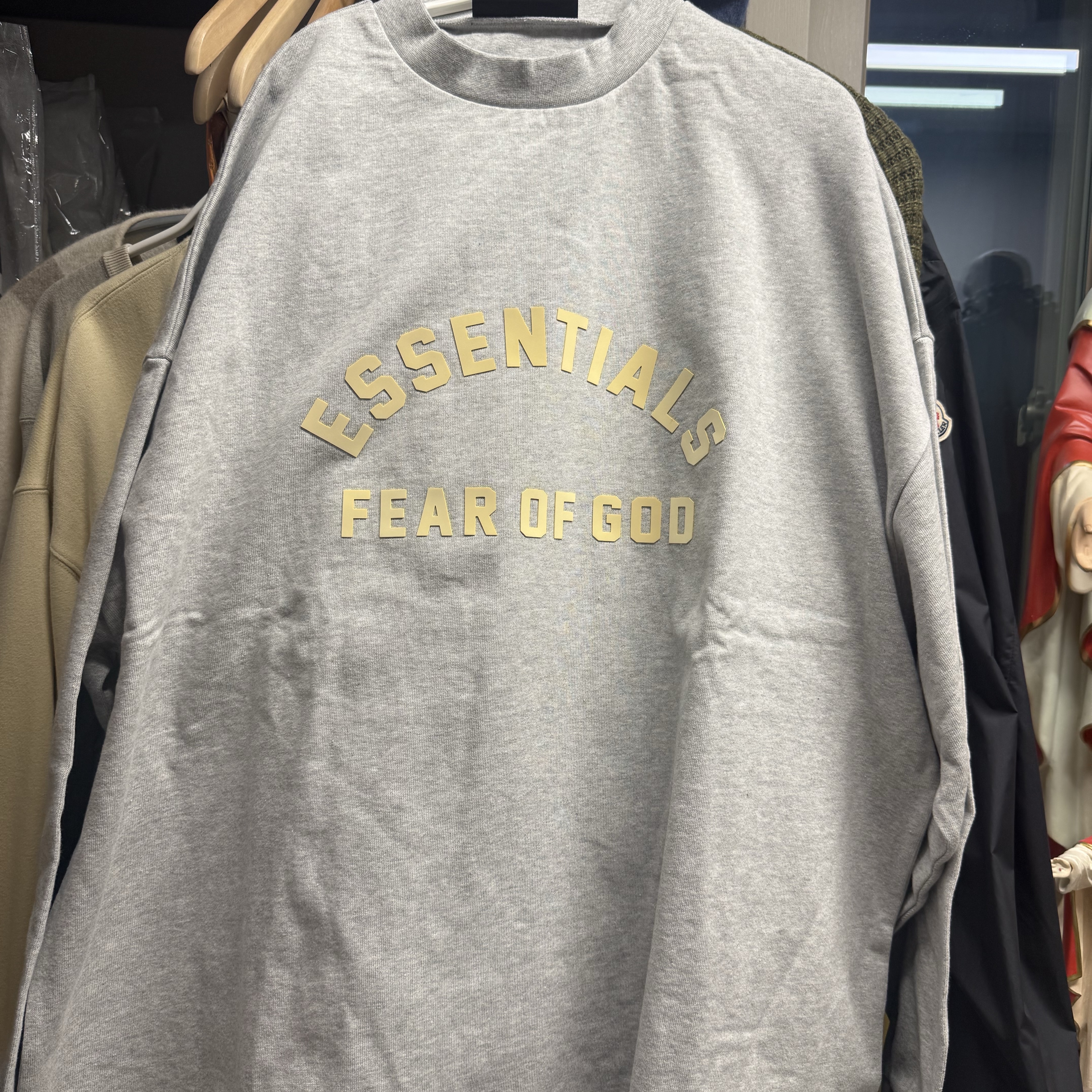 Essentials Heavy Jersey Long Sleeve T-Shirt Light Heather Grey - 24SS 착용 스타일