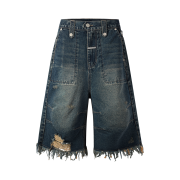 Thevinylhouse Destroyed Denim Shorts Blue