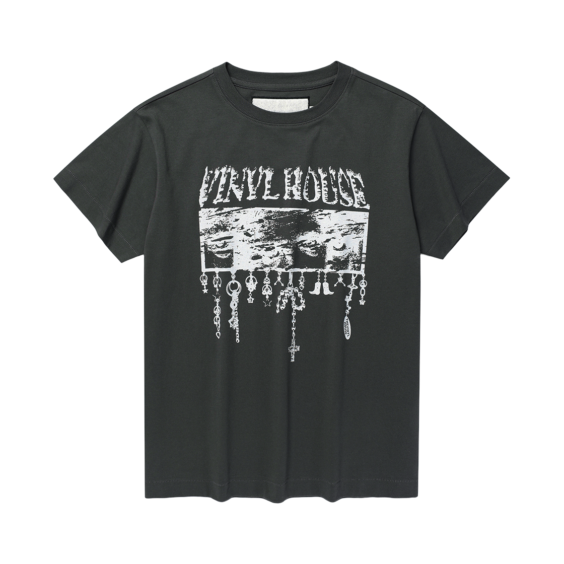 더바이닐하우스 아이즈 다운 티셔츠 차콜(Thevinylhouse Eyes Down Tee Charcoal)
