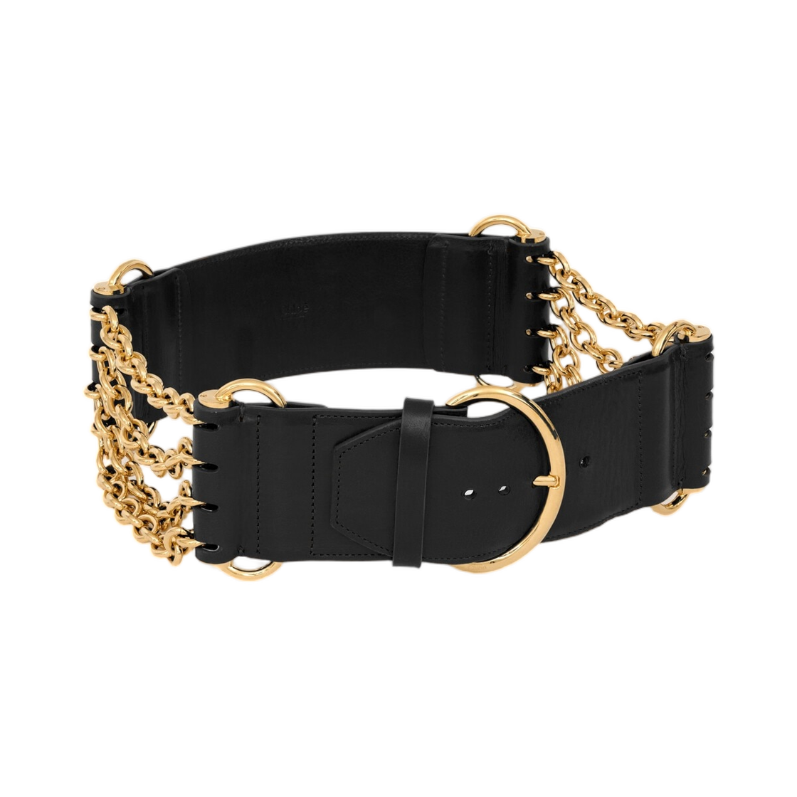 (W) 끌로에 카메라 체인 벨트 골드 앤 블랙((W) Chloe Camera Chain Belt Gold and Black) - 1