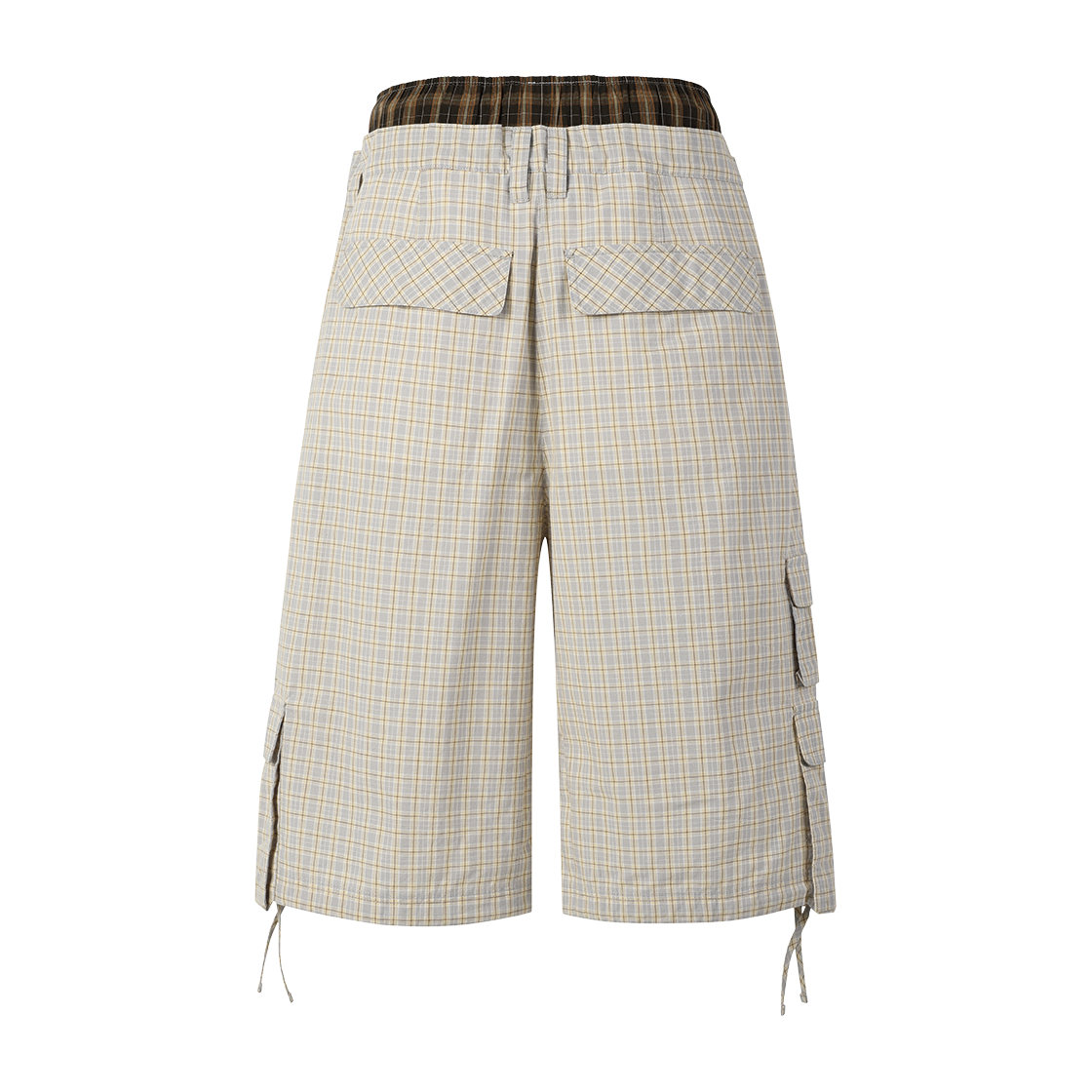 더바이닐하우스 레이어드 체크 카고 쇼츠 크림(Thevinylhouse Layered Check Cargo Shorts Cream) - 3