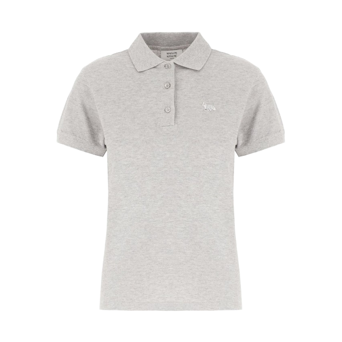 MW00202KP0001-H120 (W) Maison Kitsune Pique Polo T-Shirt Light Grey Melange