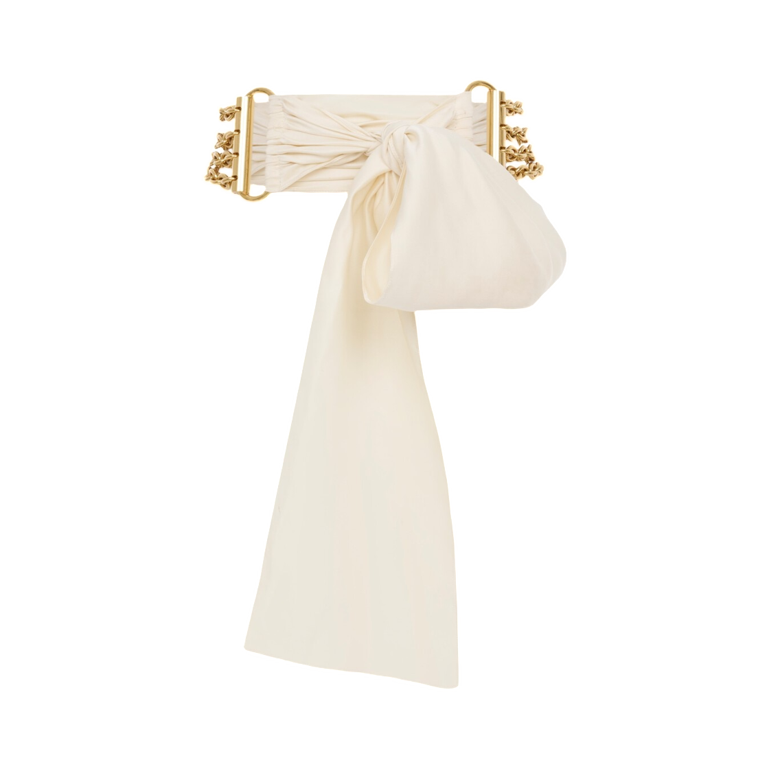 (W) 끌로에 보우 체인 벨트 프리스틴 화이트((W) Chloe Bow Chain Belt Pristine White)