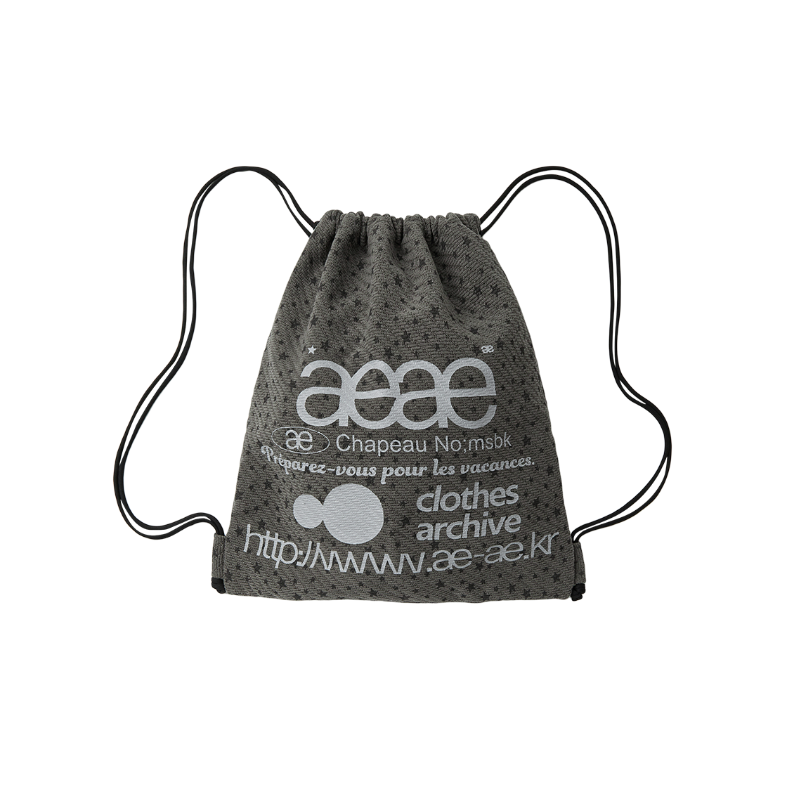 에이이에이이 웹 로고 스텔라 짐 색 차콜(AEAE Web Logo Stella Gym Sack Charcoal)