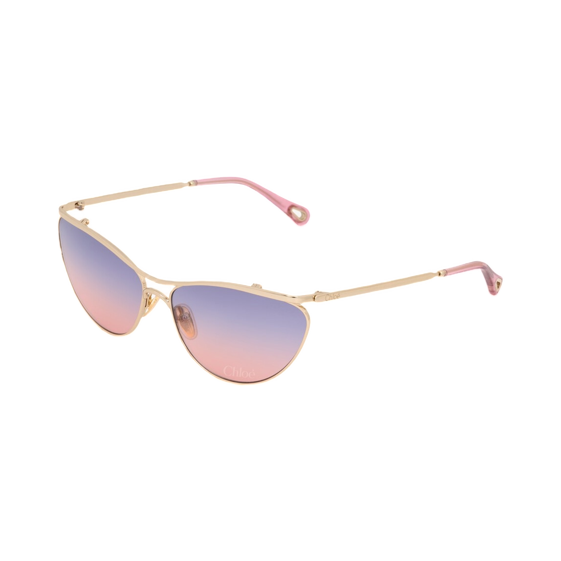 (W) 끌로에 우마 선글라스 골드 그라디언트 블루 살몬((W) Chloe Uma Sunglasses Gold Gradient Blue Salmon)