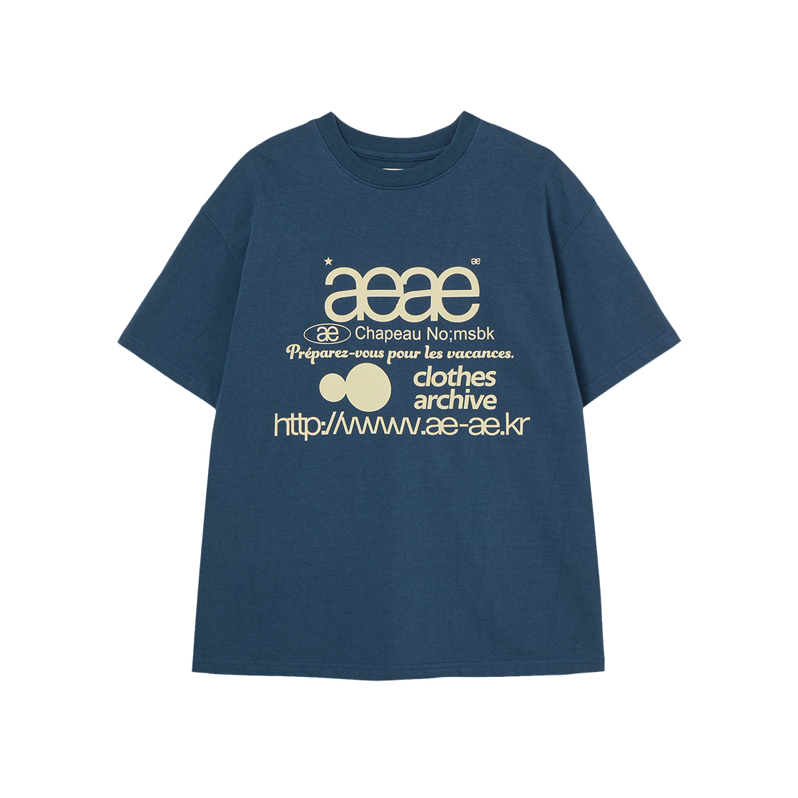 [예약 배송] 에이이에이이 웹 로고 티셔츠 인디고([예약 배송] AEAE Web Logo T-Shirts Indigo)