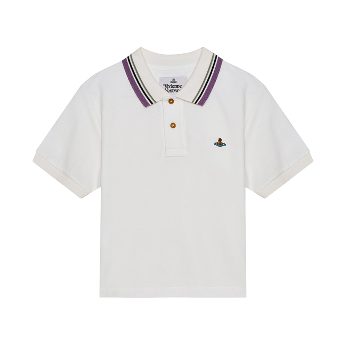 1H010003-J0009-A401 (W) Vivienne Westwood Classic Polo T-Shirt White