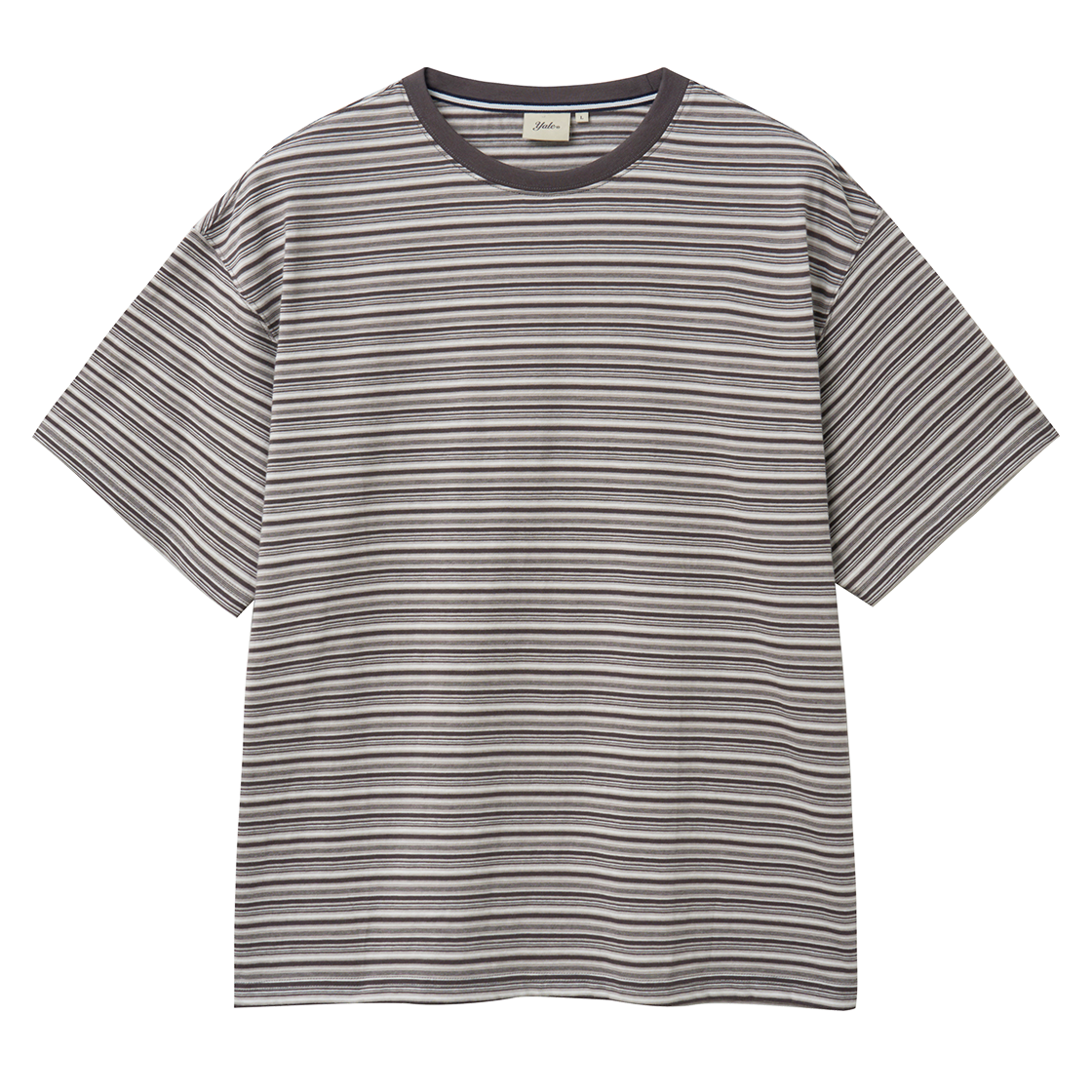 예일 멀티 스트라이프 티셔츠_라이트 그레이(Yale Multi Stripe T-Shirt_Light Gray)
