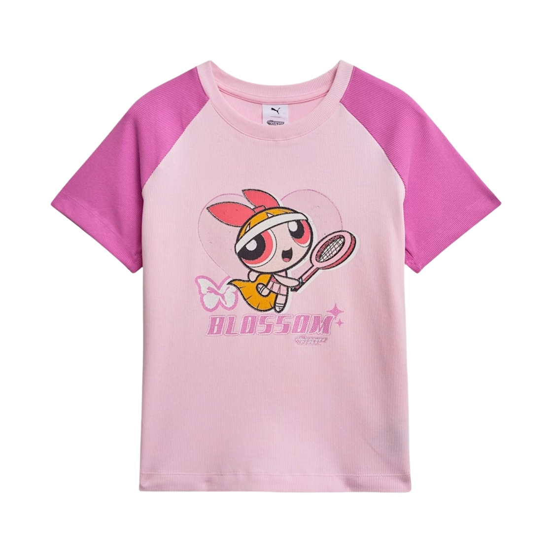637469-75 (W) Puma x The Powerpuff Girls S/S T-Shirt Raglan Whisp Of Pink