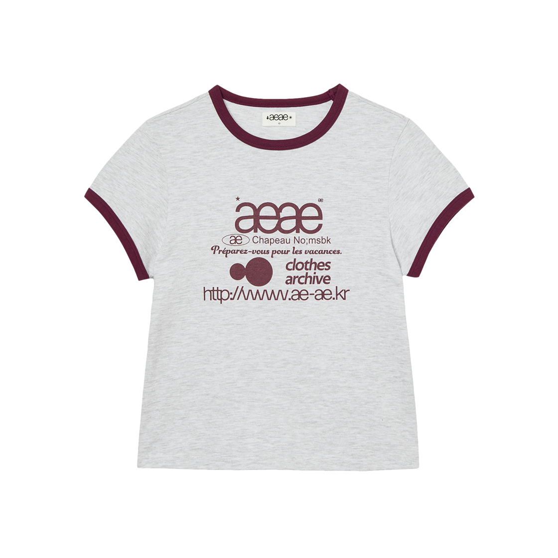 에이이에이이 웹 로고 링거 티 라이트 그레이(AEAE Web Logo Ringer Tee Light Grey)