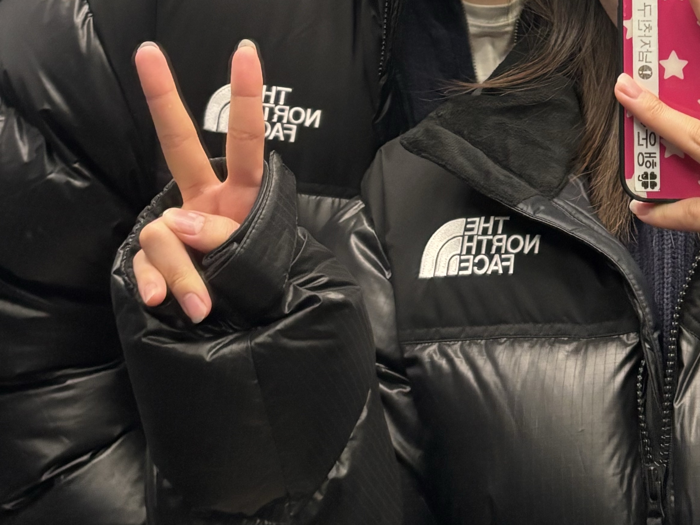 The North Face White Label Novelty Nuptse RDS Down Jacket Black 착용 스타일 - 2