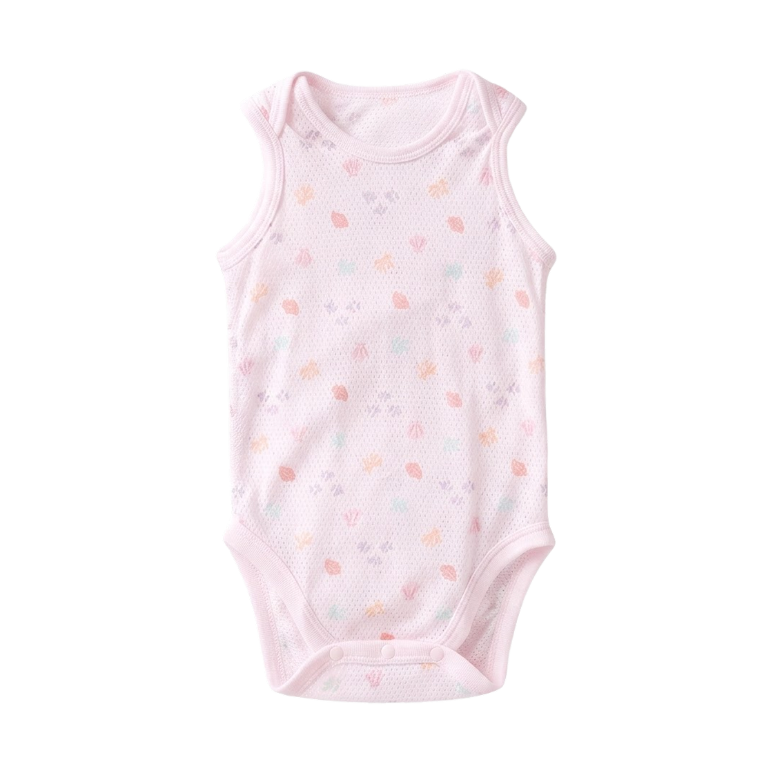 481764-12 (Kids) Uniqlo Cotton Mesh Inner Sleeveless Print Bodysuit Pink - JP