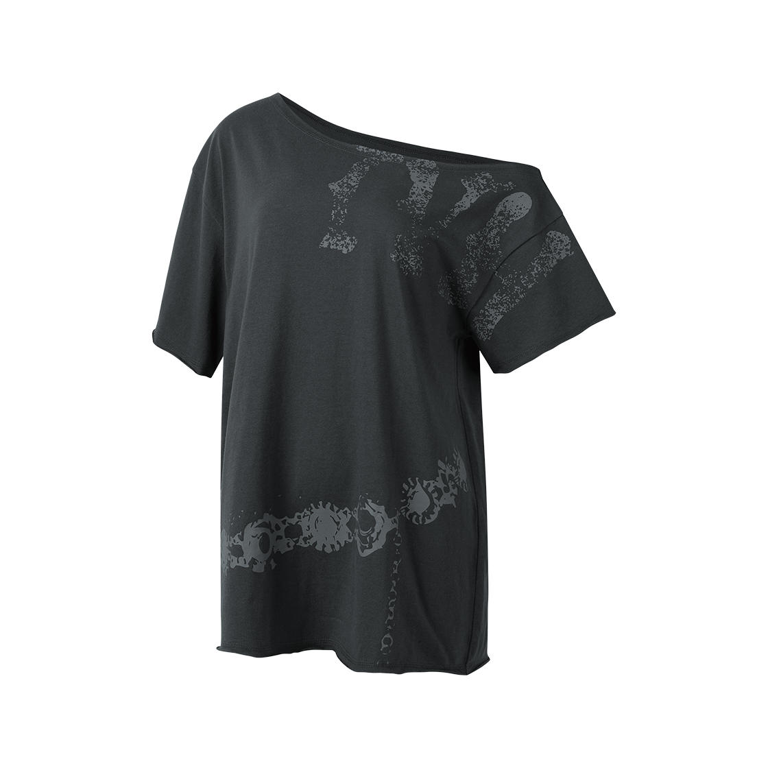 더바이닐하우스 컷오프 루즈 체인 티셔츠 차콜(Thevinylhouse Cut-Off Loose Chain Tee (W) Charcoal) - 2