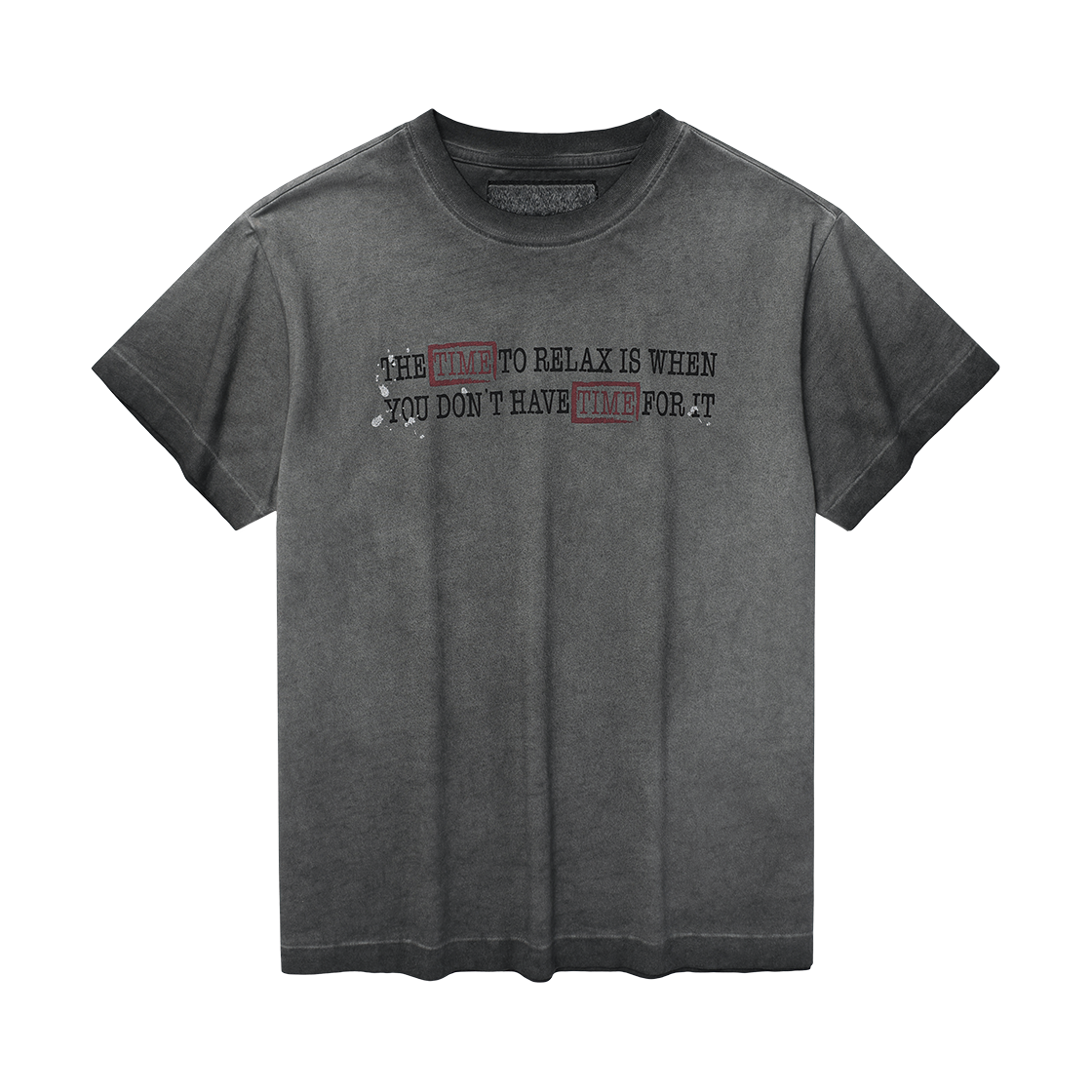 더바이닐하우스 페이디드 타임 티셔츠 차콜(Thevinylhouse Faded Time Tee Charcoal) - 1
