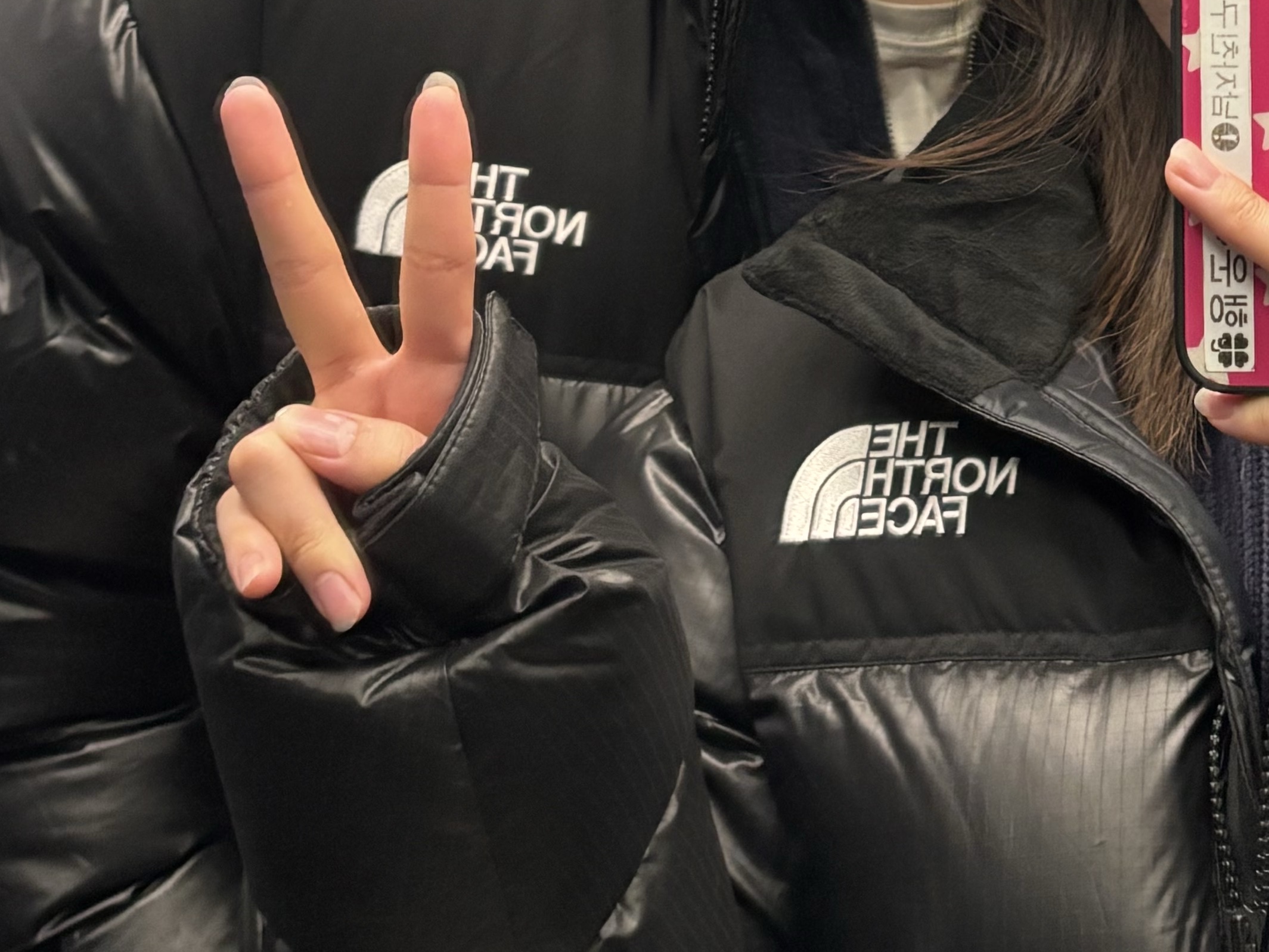 The North Face White Label Novelty Nuptse RDS Down Jacket Black 착용 스타일 - 2