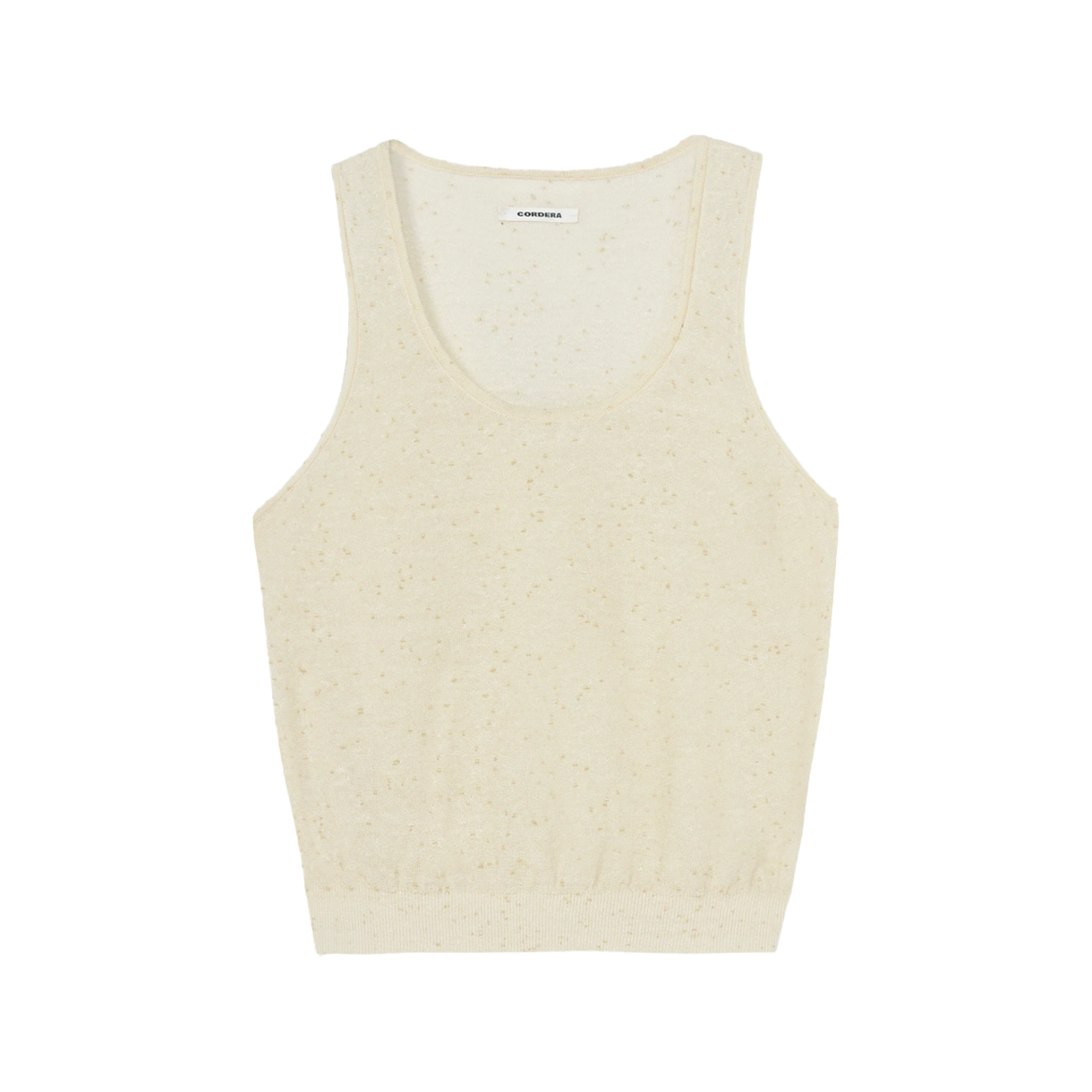 코데라 우먼 린넨 앤 코튼 플렉트 탱크 탑 크림 - 26SS(Cordera Women Linen & Cotton Flecked Tank Top Cream - 26SS)
