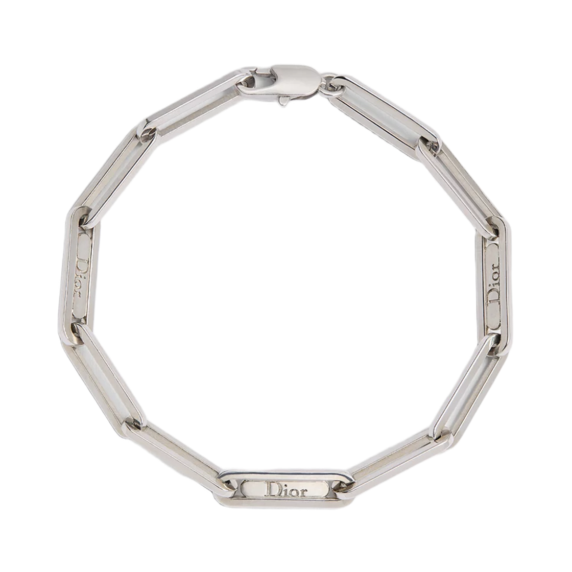 B3368HOMMT-D000 Dior Chain Link Bracelet Silver Finish Brass Silver