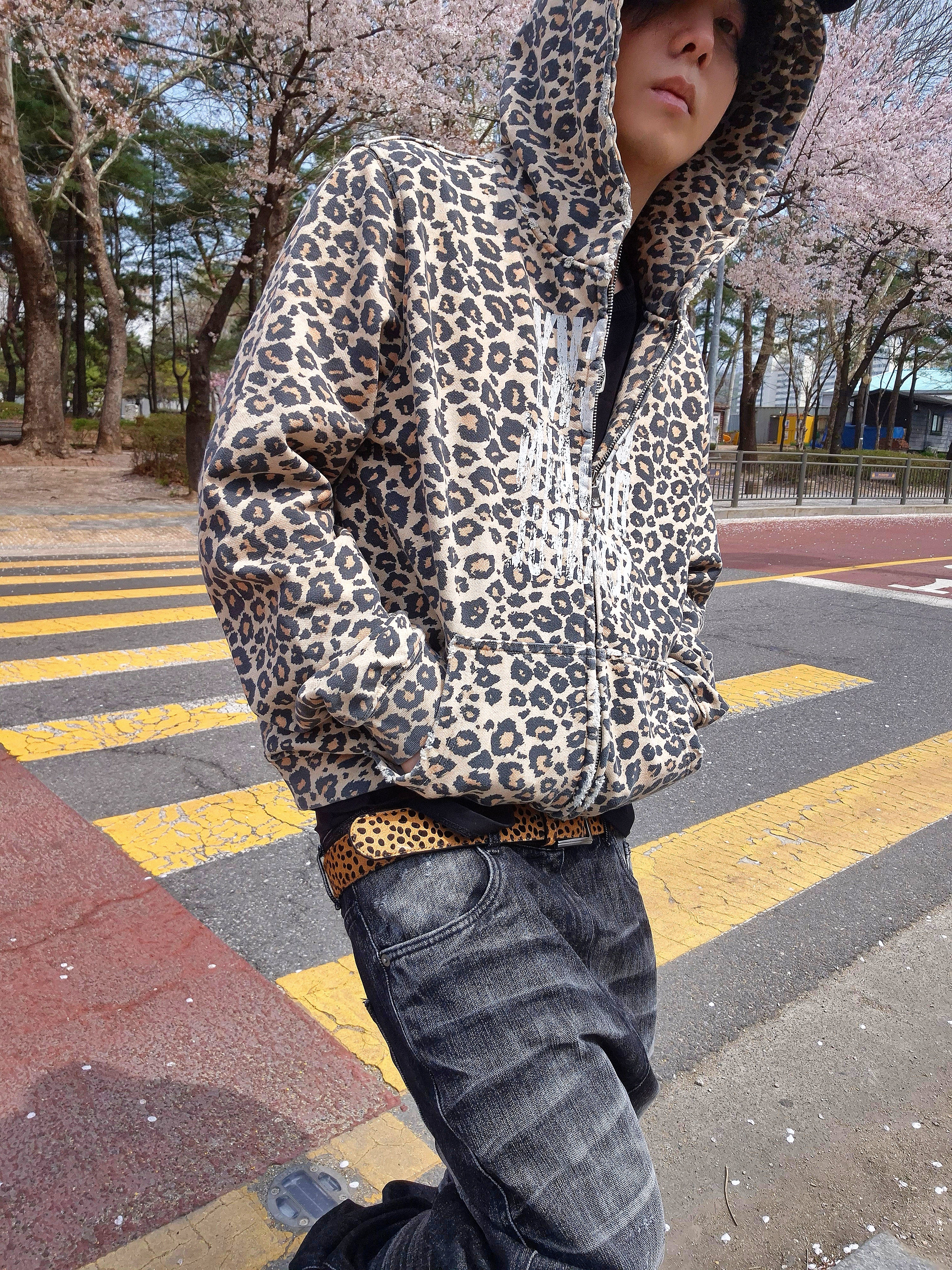 Undermycar Calf Hair Module Belt Strap Yellow Cheetah 착용 스타일 - 2