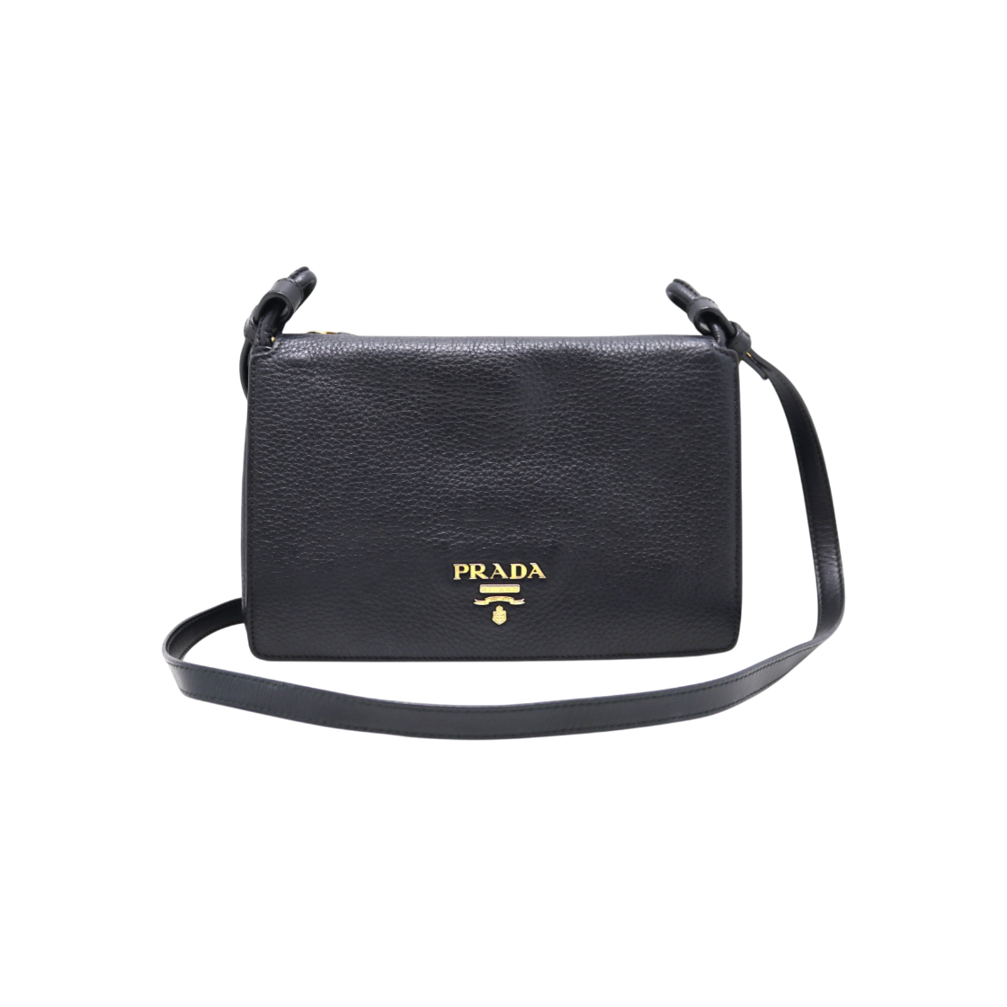 ITKKKNSK4OVJ Prada Vitello Daino Flap Crossbody Bag