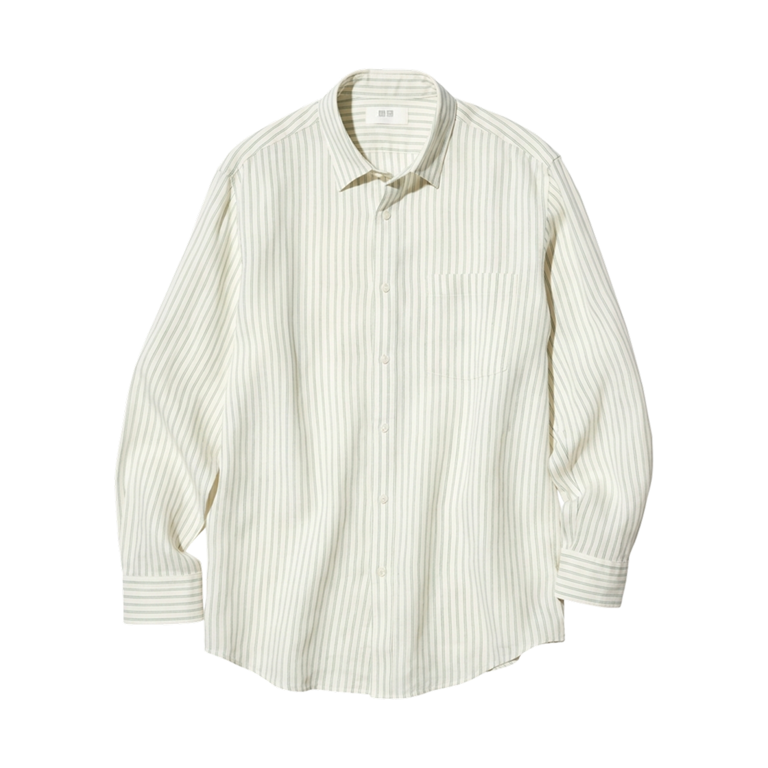 유니클로 프리미엄 리넨 스트라이프 셔츠 오프 화이트 - JP(Uniqlo Premium Linen Striped Shirt Off White - JP) - 1