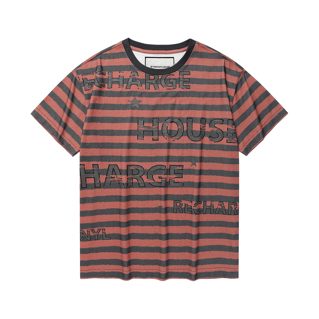 더바이닐하우스 블리드 스트라이프 티셔츠 레드(Thevinylhouse Bleed Stripe Tee Red) - 1