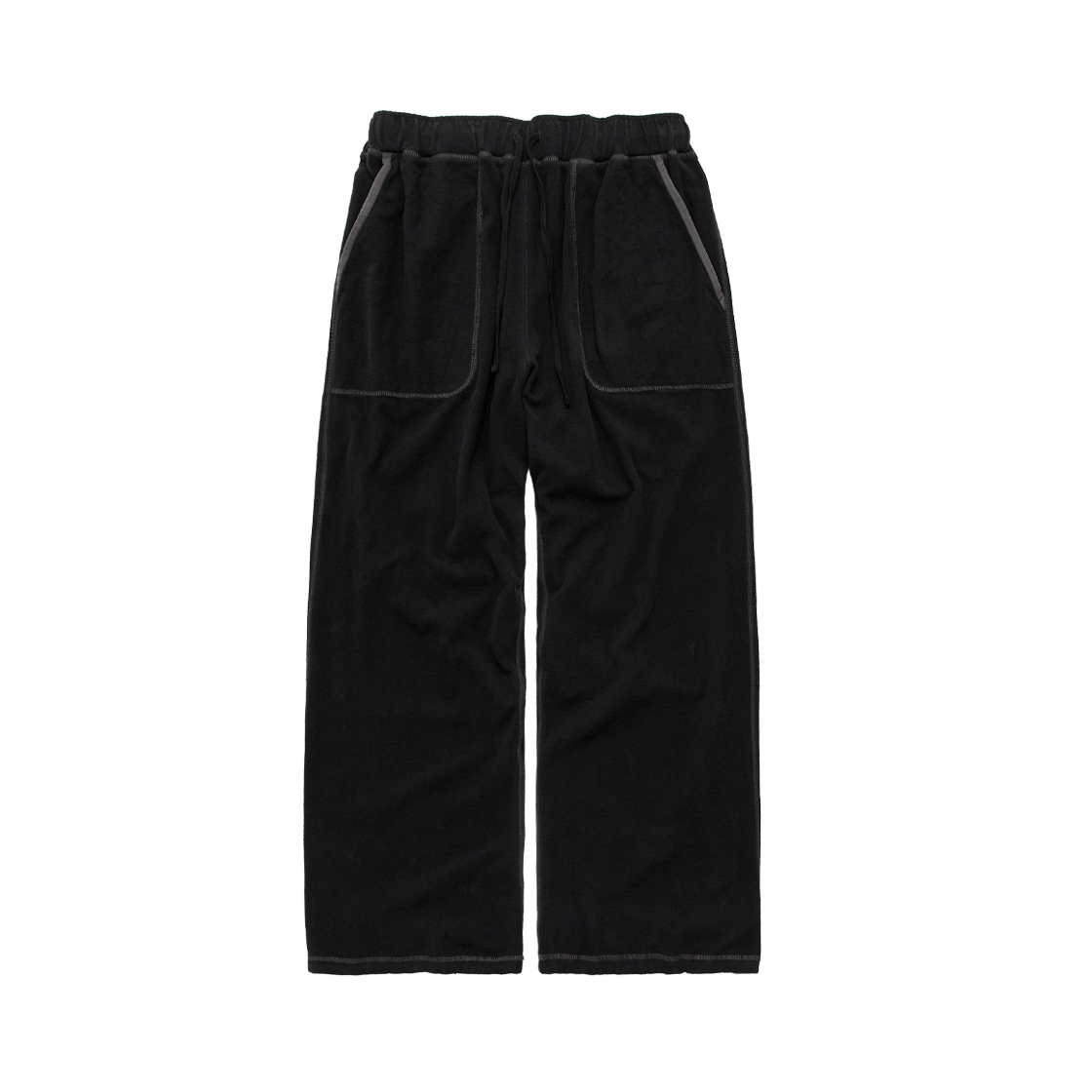 폴리테루 커버 스티치 스웨트팬츠 블랙(Polyteru Cover Stitch Sweat Pants Black)