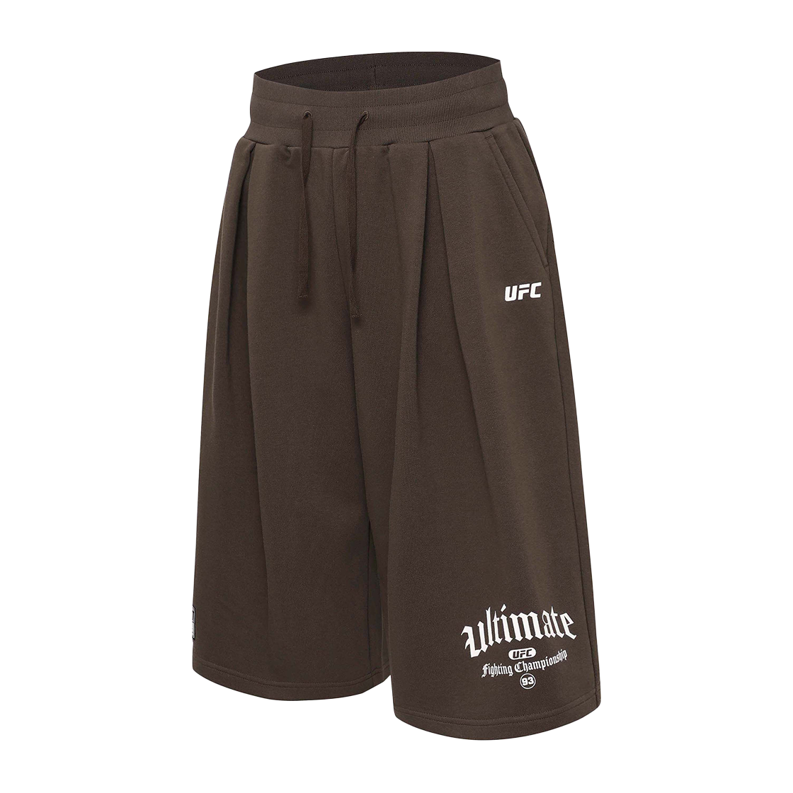 U2SPX2102BR UFC SPORT Gothic Mega Oversized Fit Bermuda Shorts Brown