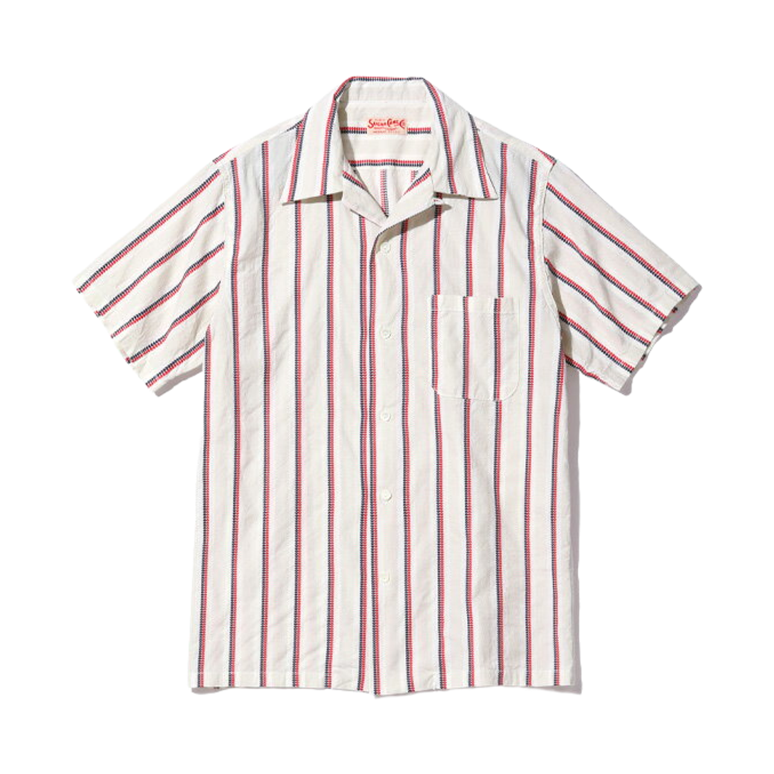 슈가 케인 하트 스트라이프 오픈 셔츠 오프 화이트(Sugar Cane Heart Stripe Open Shirt Off White) - 1