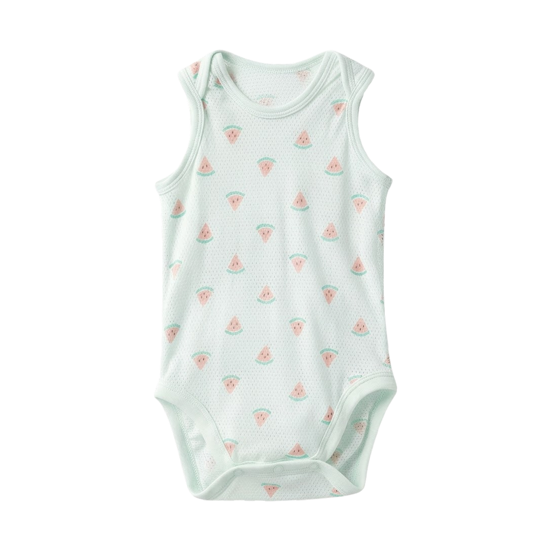 481764-51 (Kids) Uniqlo Cotton Mesh Inner Sleeveless Print Bodysuit Green - JP