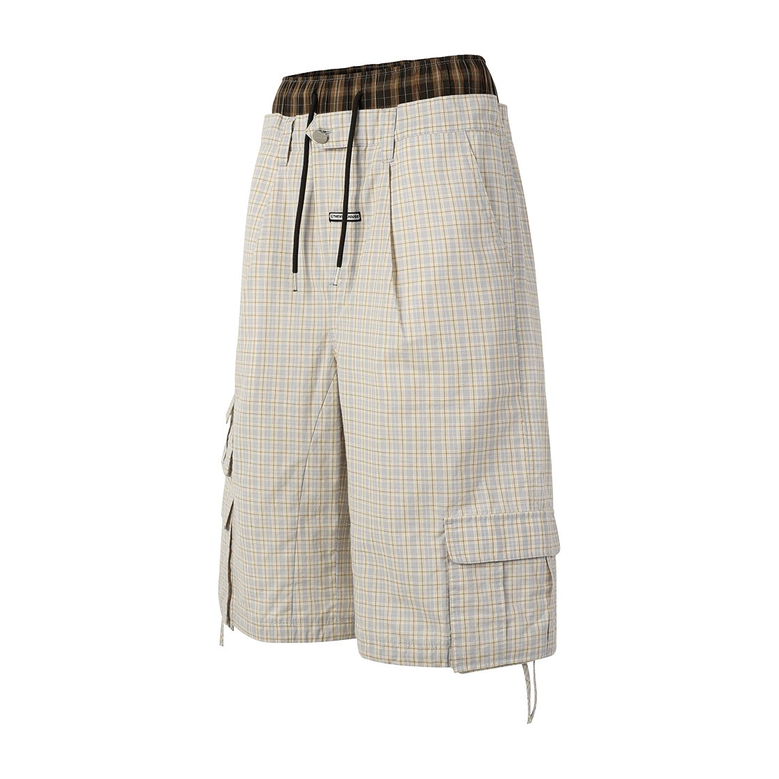 더바이닐하우스 레이어드 체크 카고 쇼츠 크림(Thevinylhouse Layered Check Cargo Shorts Cream) - 2