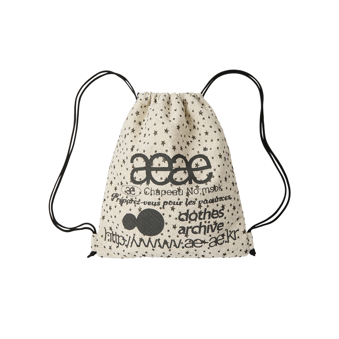 에이이에이이 웹 로고 스텔라 짐 색 아이보리(AEAE Web Logo Stella Gym Sack Ivory)