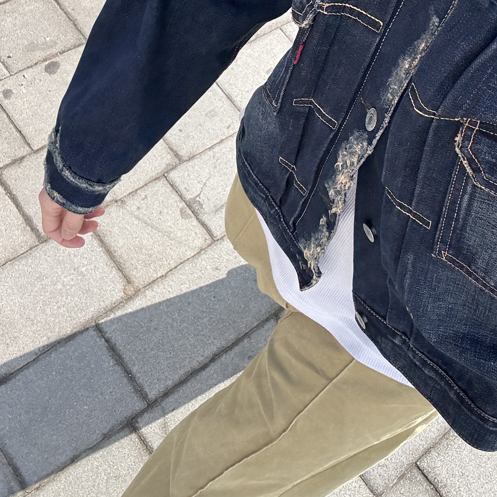 Kapital Chino Boogie Day Baggy Pants Beige, Kapital Chino Port Baggy Pants Beige 착용 스타일