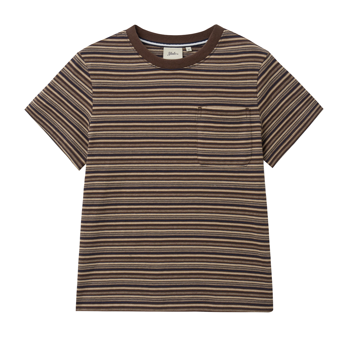 예일 우먼즈 멀티 스트라이프 티셔츠_브라운(Yale Women’s Multi Stripe T-Shirt_Brown)