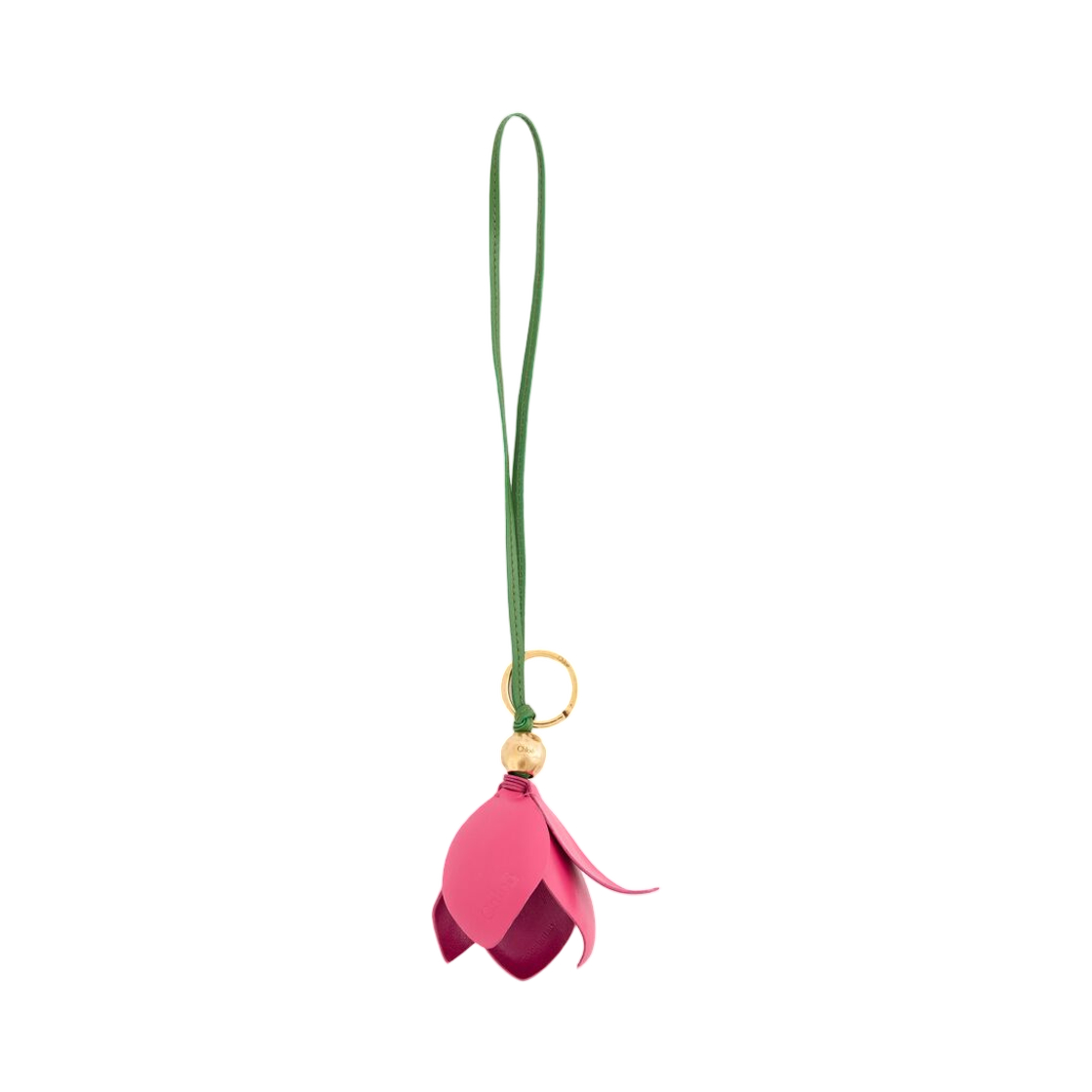 끌로에 심볼즈 튤립 키링 백 참 그레인드 레더 드리미 핑크(Chloe Symbols Tulip Keyring Bag Charm in Grained Leather Dreamy Pink) - 1