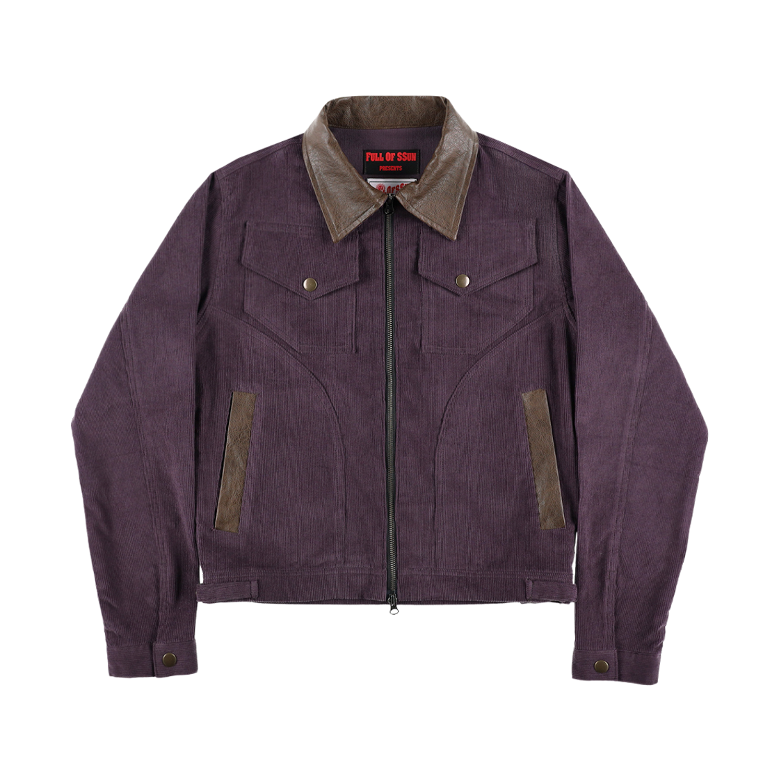 191260102 Full of Ssun Multi Pocket Corduroy Trucker Jacket Wine