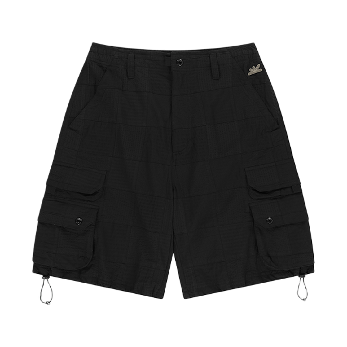 [트리플적립] 썬러브 시어서커 패치워크 카고 쇼츠 블랙([트리플적립] SUNLOVE Seersucker Patchwork Cargo Shorts Black)