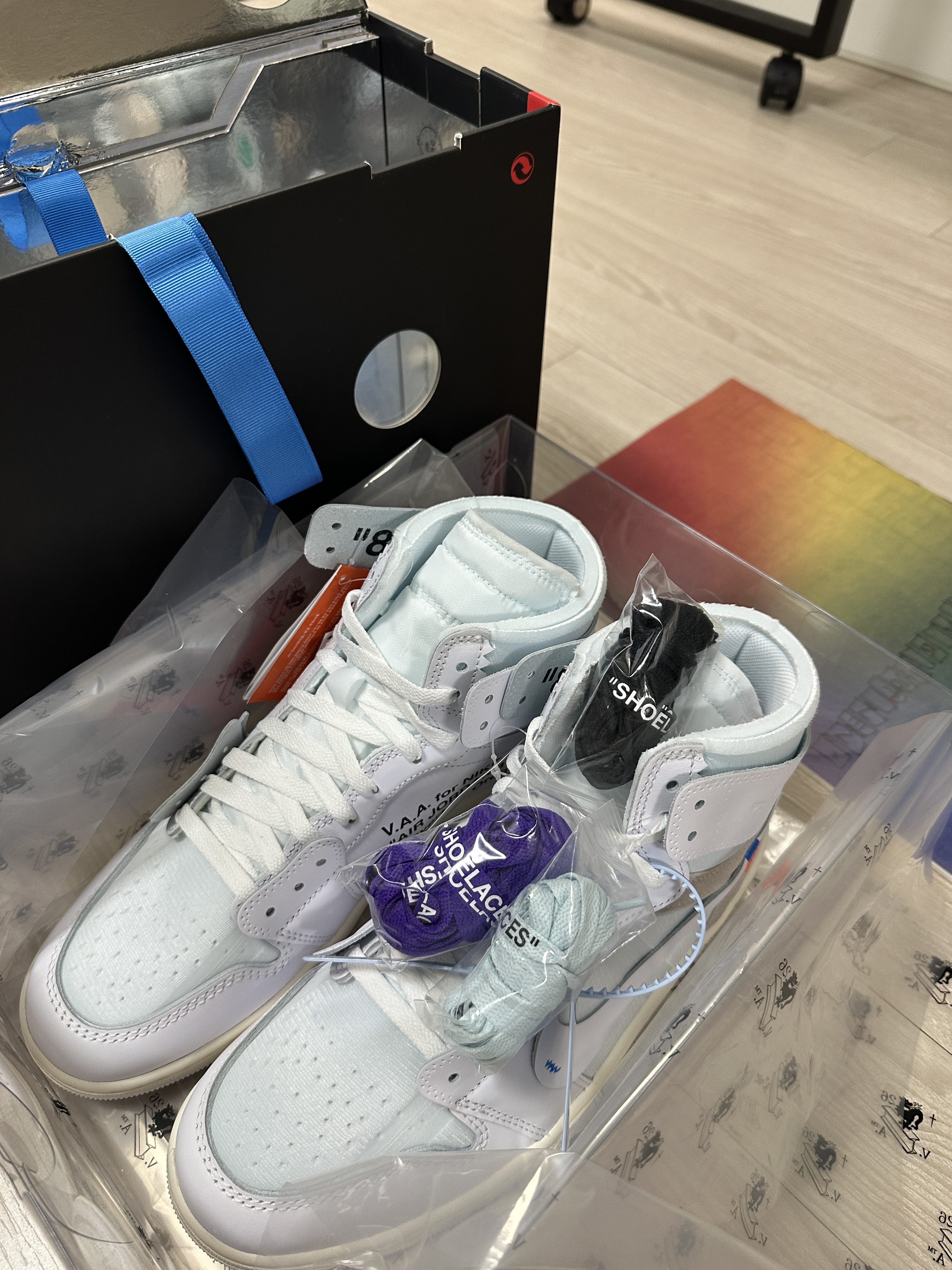 Jordan 1 x Virgil Abloh Archive Retro High Alaska White 착용 스타일