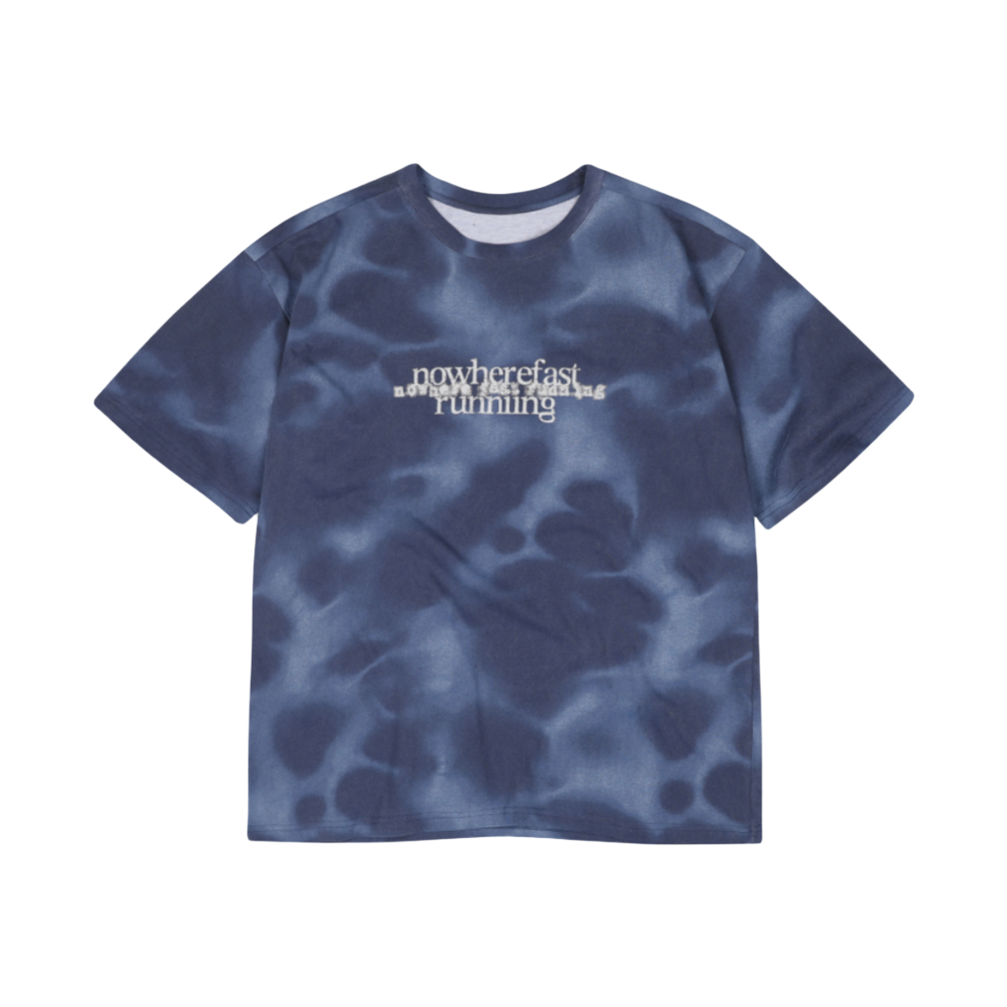 레인레임 타이다이 레이어드 러닝 반팔 네이비(lainlame Tiedye Layered Short T-Shirts Navy)