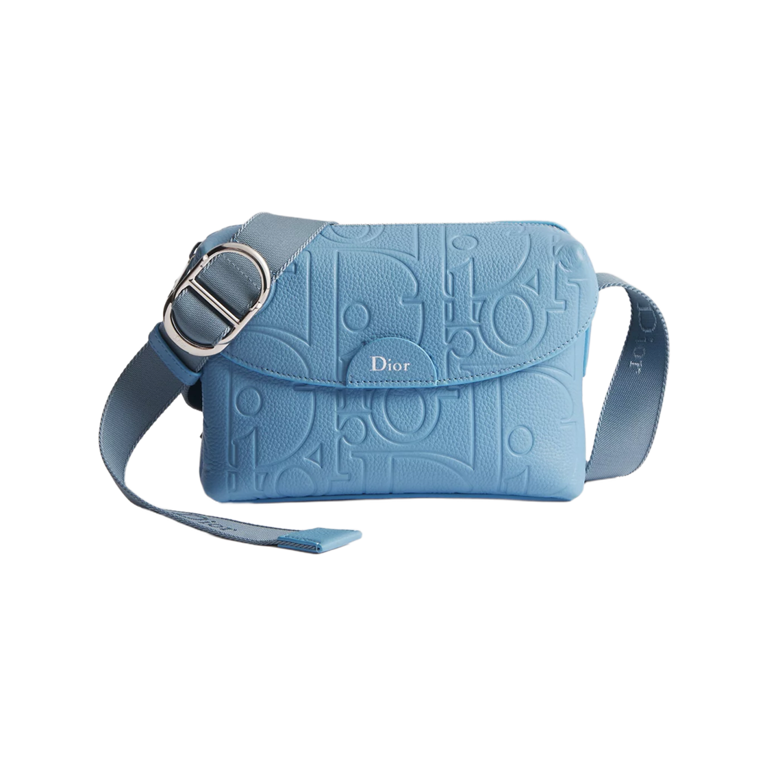 2DBCA653MLL-H522 Dior Mini Jet Zipped Strap Bag Dior Gravity Calfskin Light Blue
