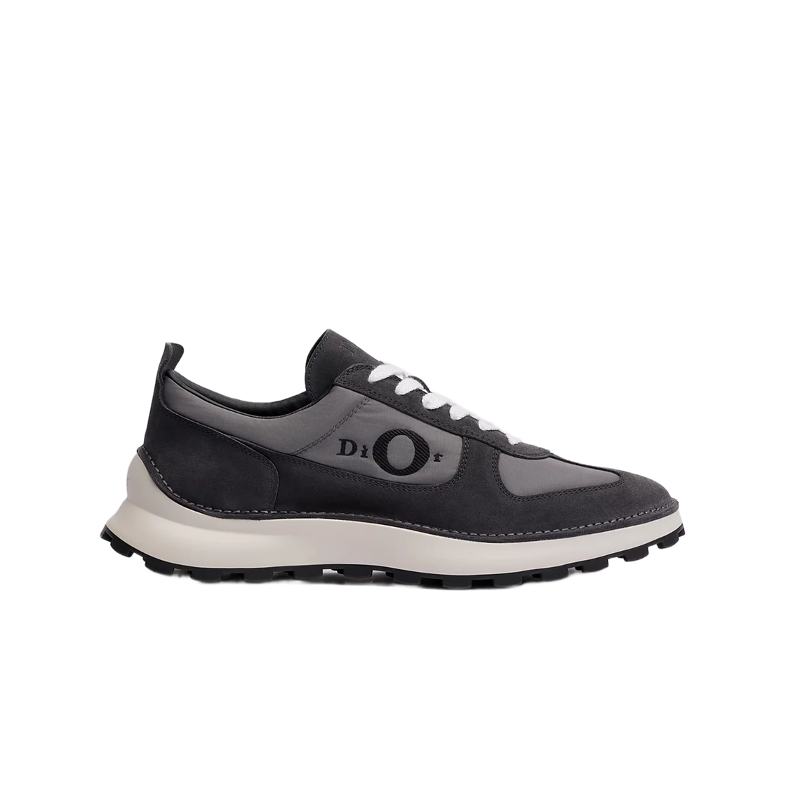 3SN364AAZ-H981 Dior Squash Sneaker Suede Calfskin & Technical Fabric Black Gray