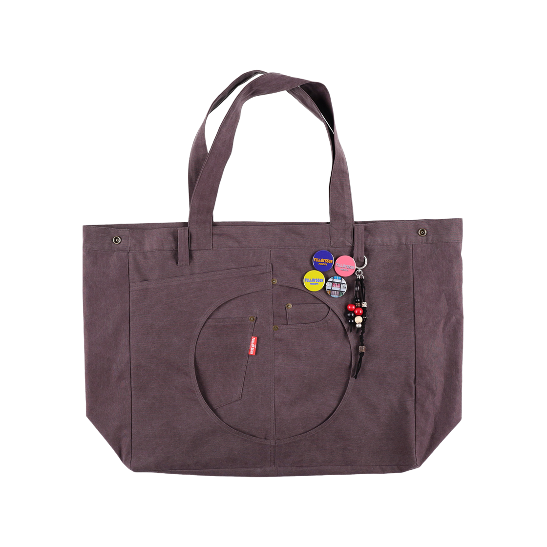 191260132 Full of Ssun Circle Canvas Tote Bag Wine