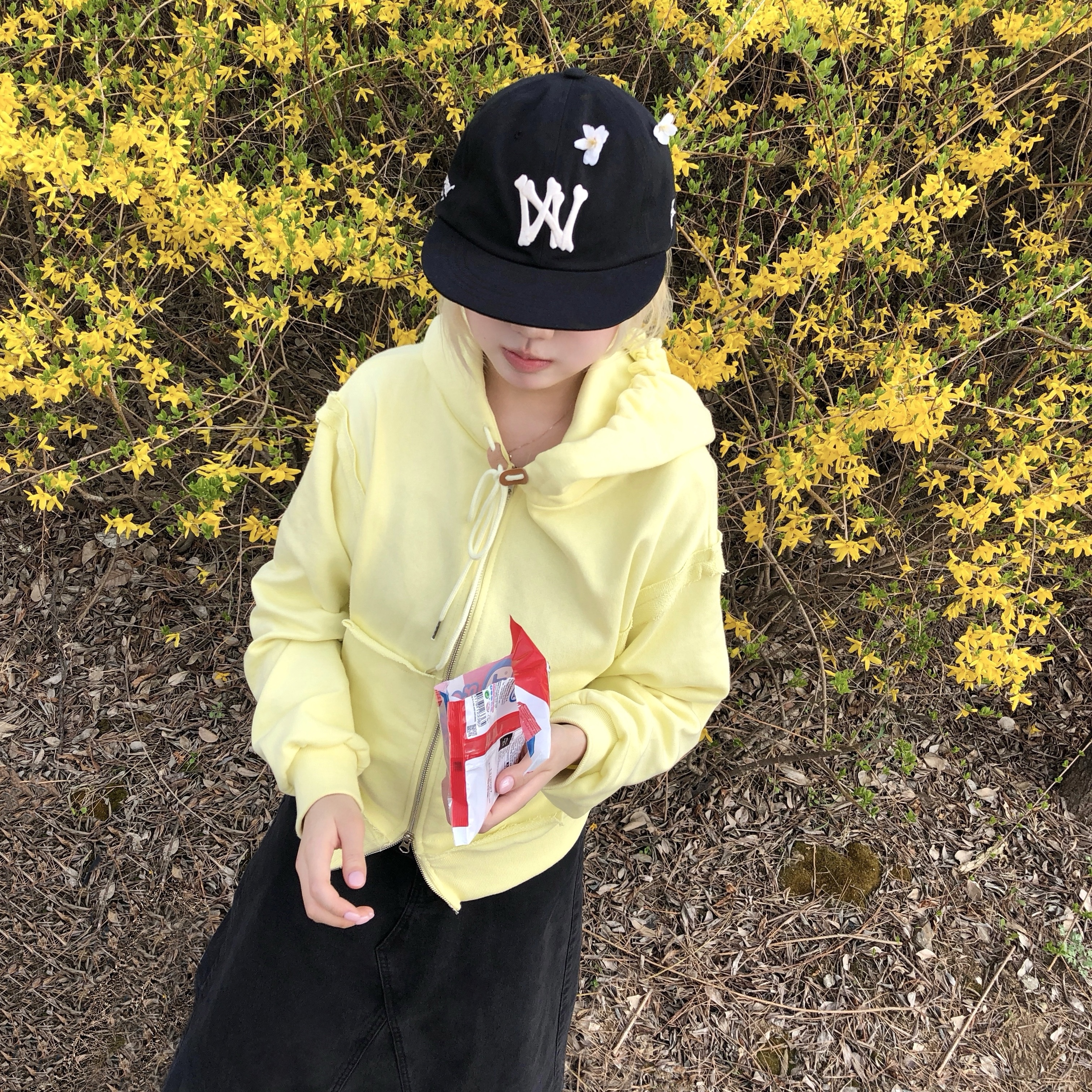 Aoiro 6-Panel Bone A/N Cap Black 착용 스타일
