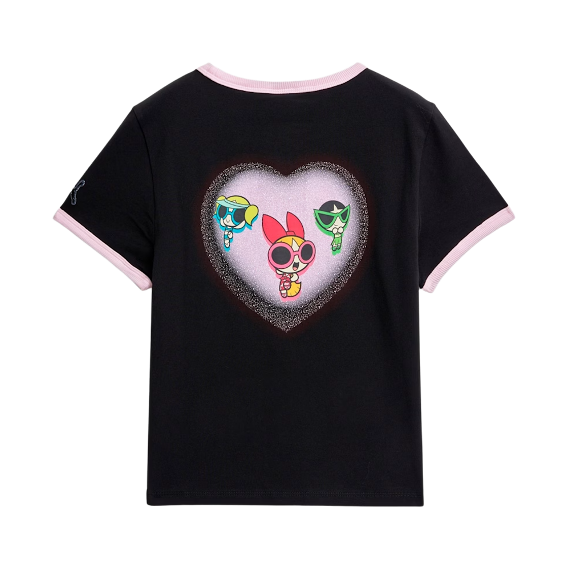 637865-01 (W) Puma x The Powerpuff Girls S/S Ringer T-Shirt Black