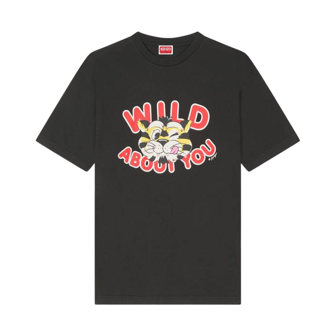 FG55TS2064SG-99J Kenzo Wild Tiger Cotton T-Shirt Black