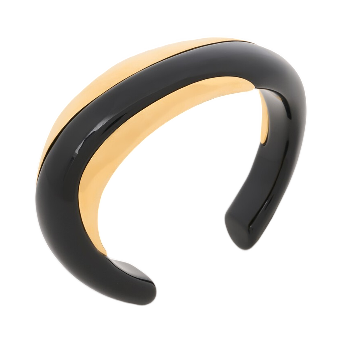 (W) 끌로에 글레이즈 커프 골드 앤 블랙((W) Chloe Glaze Cuff Gold and Black) - 1