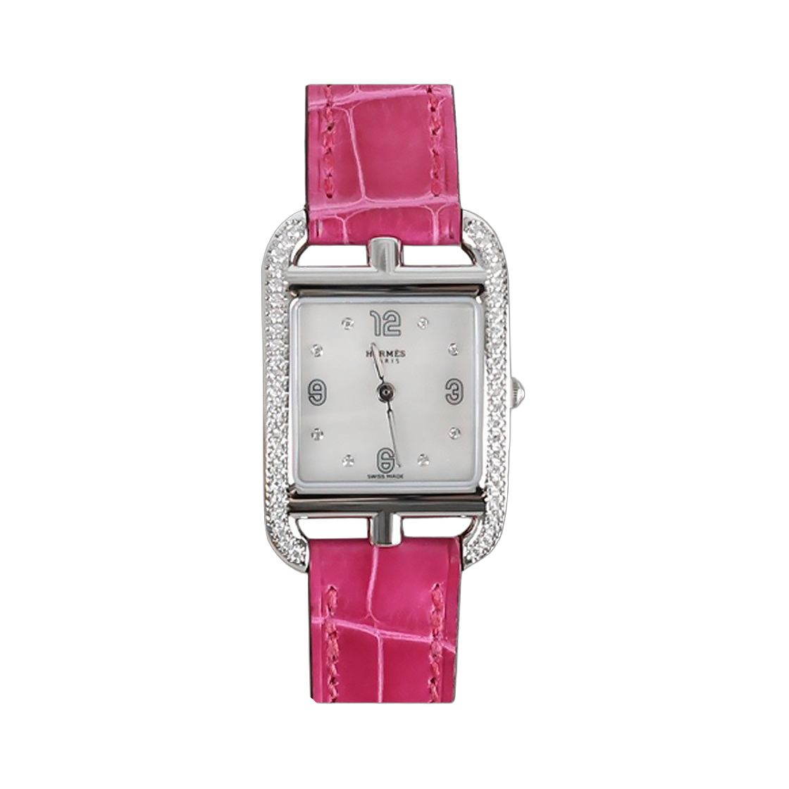 ITL89ANKJTAU Hermes Cape Cod Diamond Alligator Framboise U